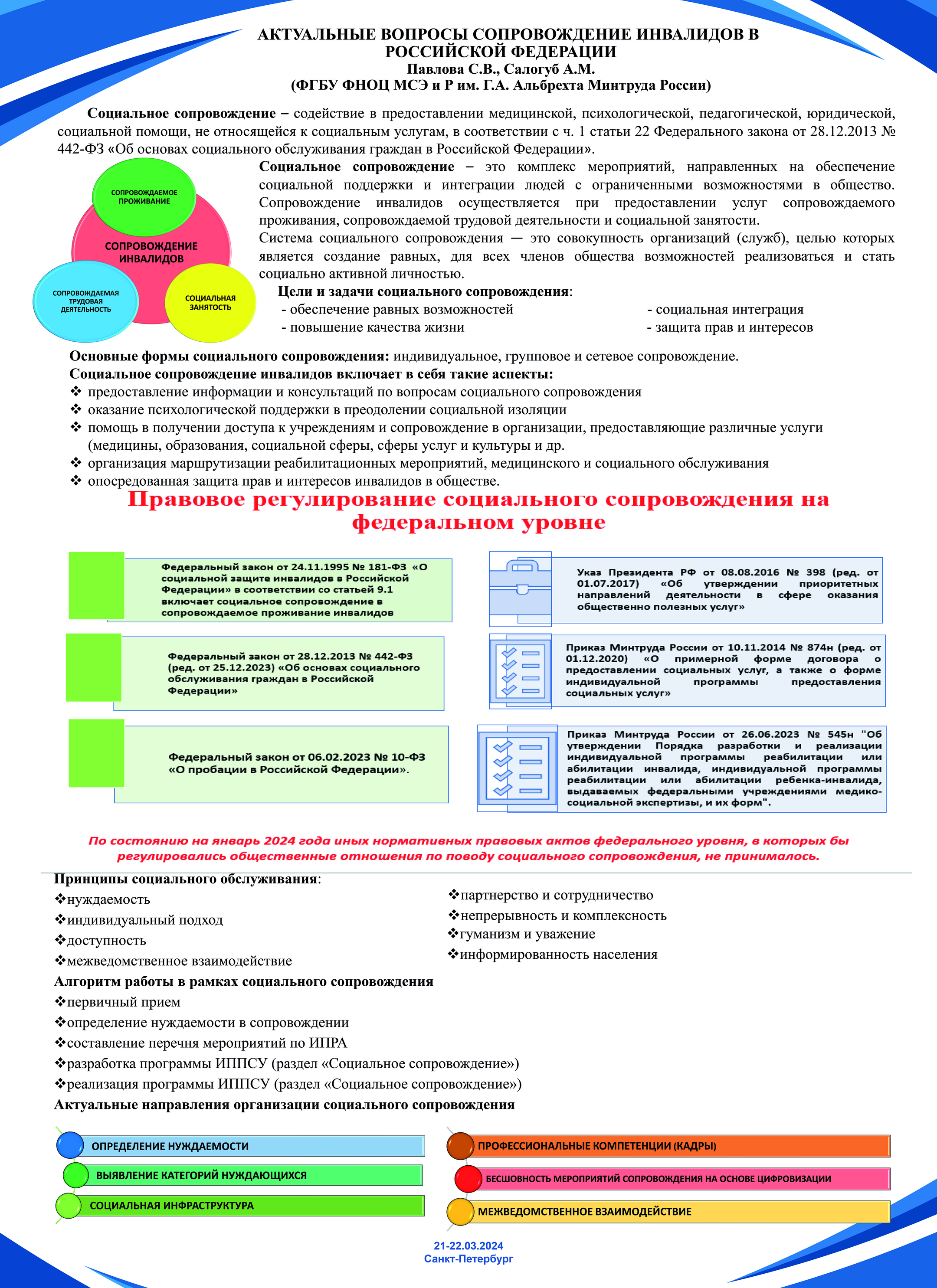 19. Актуальные вопросы сопровождения инвалидов в Российской Федерации
