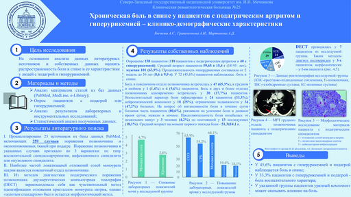 7. Хроническая боль в спине у пациентов с подагрическим артритом и гиперурикемией – клинико-демографические характеристики