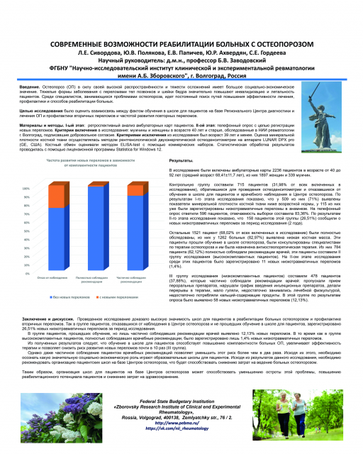 Современные возможности реабилитации больных с остеопорозом